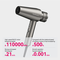 Sèche-cheveux ionique à lumière visuelle FirePhoenix M2 double tension 100V-240V 110000RPM avec indicateur rouge et bleu, outil professionnel pour salon et hôtel