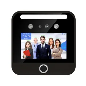 AI Dynamic Multi Face and Fingerprint Time Attendance Recorder with Access Control with QR code Scanner Recognize 5 Face a time