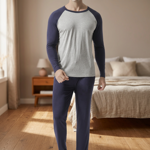 Ensemble deux pièces décontracté pour homme : cardigan en coton tricoté motif nuage et pantalon à manches longues – Vente en gros usine de haute qualité - Product Image 3