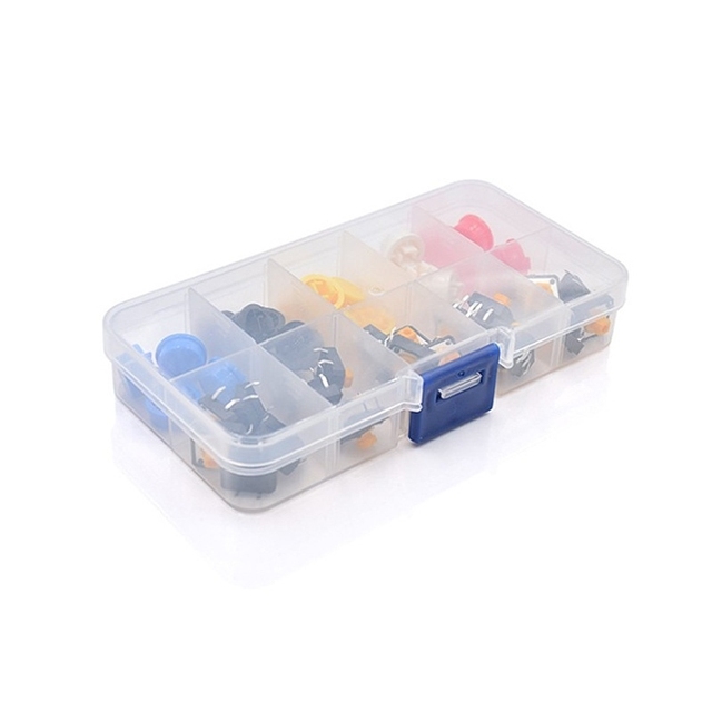OKYN0912-6 25PCS Box 12x12mm SMT Tactile Switch with Black Cap Momentary Action for PCB
