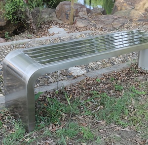 Çağdaş Modern tasarım paslanmaz çelik Park bankı sandalyeler açık veranda mobilya okul bekleyen dinlenme fabrika toptan - Product Image 3
