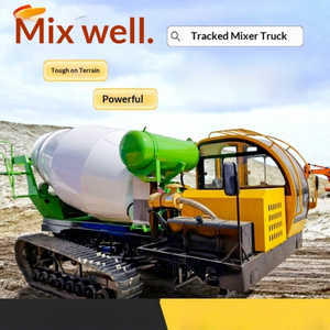 Camion malaxeur à béton Hengtuo de type chenillé 4x4 avec une productivité de 13 m³/h, entretien facile pour les projets de travaux d'agrandissement des terres et de lutte contre les inondations - Product Image 1