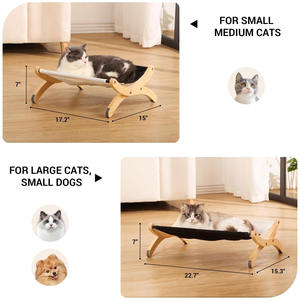 एलिवेटेड पालतू बिस्तर आधुनिक बांस बिल्ली के फर्नीचर थोक बांस लकड़ी की बिल्ली खमोक स्विंग बिस्तर - Product Image 2