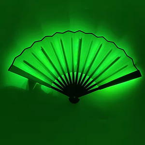 Ventilateur pliable à LED lumineux, couleurs changeantes vert rose bleu violet, pour fêtes, événements, spectacles - Product Image 4
