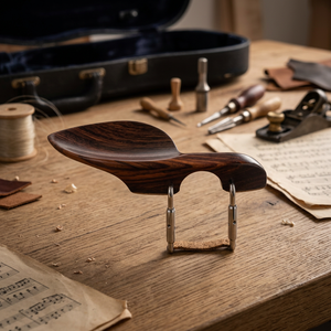 Poggiatesta per violino in legno di palissandro marrone, misura 4/4, fatto a mano, con morsetto, stile <span class=keywords><strong>Guarneri</strong></span> - Product Image 2