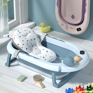Baby <b>Bath</b> Tub <b>Foldable</b> Plastic Multifunctional 0-12 Months Newborn Toddler Bathtub With Temperature Display And Storage Slots - Product Image 5