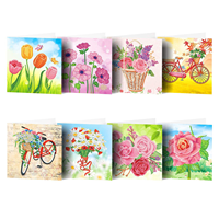 2025 Nouveau Design 8PCS 5D Pâques Diamant Peintures Voeux D'anniversaire Comprend Texte