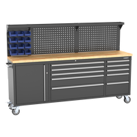 KINBOX Armoire à outils roulante robuste de 84 pouces avec 10 tiroirs