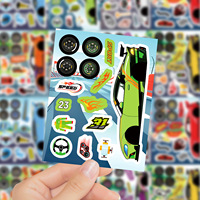 Autocollants muraux interactifs parent-enfant en PVC acrylique, 8 pièces, pour montage de voiture de course DIY, puzzle éducatif, dessin animé, imperméables