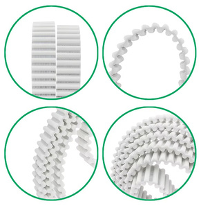 <span class=keywords><strong>Courroie</strong></span> <span class=keywords><strong>de</strong></span> <span class=keywords><strong>distribution</strong></span> HTD8M en PU double face blanche personnalisée pour transmission industrielle - Product Image 4
