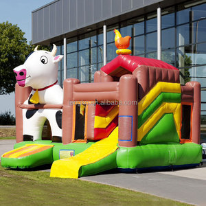Château gonflable pour enfants avec toboggan, en PVC, combinaison château gonflable et toboggan pour fête de jardin - Product Image 2