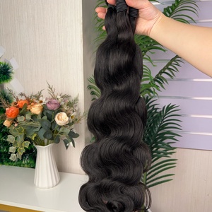 ผมต่อแบบ Body Wave ขายส่ง 9a ยอดนิยม น้ำหนัก 100 กรัมต่อแพ็ค ผมแท้ 100% แบบ Super Double Drawn - Product Image 3
