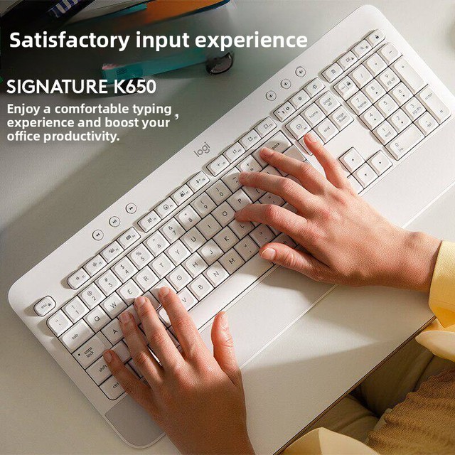 New K650 Commercial Wireless 101-Key PC Keyboard Ergonomic Design Dual-Mode /Bolt Receiver for Desktop/Office/Home Use