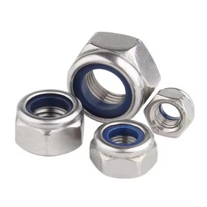 Écrou hexagonal autobloquant en acier inoxydable 304 avec insert en nylon, filetage fin, filetage inversé, norme DIN, finition de surface TSHS, capuchon à vis - Product Image 1