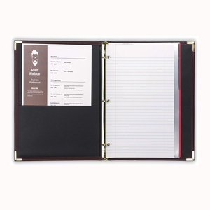 Serie clásica de cuero, latón, redondo, 3 anillos, carpeta de 0,5 pulgadas, juego de discurso administrativo, carpeta organizadora de documentos para oficina escolar - Product Image 3