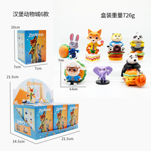 Nouveauté : Adorable ensemble de figurines d'<span class=keywords><strong>action</strong></span> Zootopia (Hamburger) en boîtes mystères, figurines décoratives, boîte secrète mystère, vente en gros - Product Image 2
