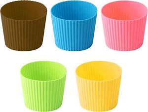 الجملة مقاومة للحرارة سيليكون نونسليب القهوة ماسك للأكواب ، مقاومة قابلة لإعادة الاستخدام زجاجة القدح ماسك للأكواب حامي غطاء - Product Image 2