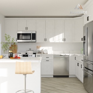 Gabinetes Blancos Estilo Shaker para Contratistas de Renovaciones de Cocinas |   Listo para envío rápido |   Gabinetes de cocina estilo americano en stock - Product Image 1