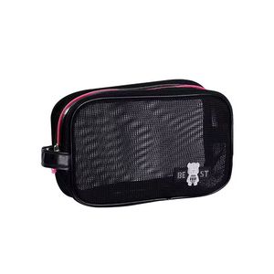 Sac de rangement portable pour voyage d'affaires et sac de maquillage de plage en maille, grande capacité, sensation haut de gamme - Product Image 4