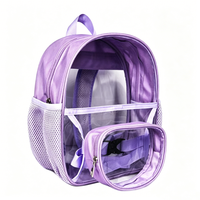 Ensemble de sac à dos scolaire transparent en PVC imperméable 2-en-1 pour enfants avec mini sac banane détachable