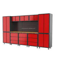 Système d'armoires de rangement pour garage OEM OBM, établi en bois de chêne, structure modulaire robuste démontable, table de rangement d'outils, revêtement en poudre époxy