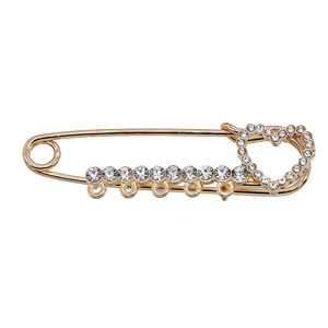 Spilla con strass a cuore con 5 anelli corpetto a spilla per fai da te creazione di gioielli fai da te accessori per abiti da moda - Product Image 4