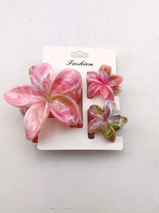 Lot de 3 pinces à cheveux multicolores en forme de fleur pour femmes et filles, antidérapantes, mignonnes, accessoires de mode, barrettes crabe - Product Image 6