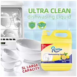 Lavavajillas líquido de 5L, elimina rápido las manchas de aceite, limpia platos, frutas y verduras, detergente líquido para el hogar