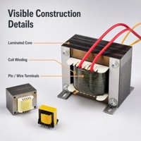 Transformateur de puissance haute fréquence 10W 300W 120V 240V 5V Entrée 380V 0V Sortie pour équipement audio