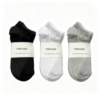Chaussettes basses personnalisées avec logo, vente en gros, couleur unie, coton et polyester, OEM ODM, emballage personnalisé, étiquette en papier