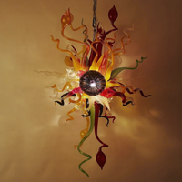 Chihuly Moderne Suspension Lustre Lampe Grand Verre Lumière Fer Maison Top Faisceau Angle Blanc Chaud Ampoule Restaurant Utilisation Intérieure
