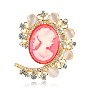 Broche pendentif pour femme, style <span class=keywords><strong>victorien</strong></span>, en cristal, pour mariage et fête, broche vintage, beauté de la tête - Product Image 6