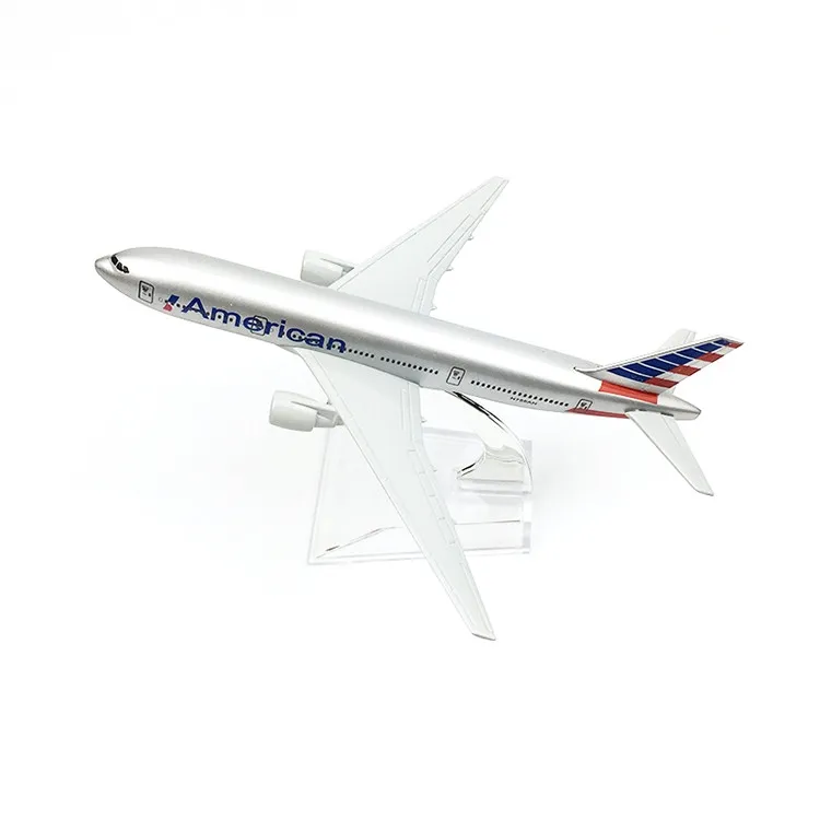 Поставка с завода, модель самолета из цинкового сплава 1:400, 16 см, авиакомпании American airlines B777