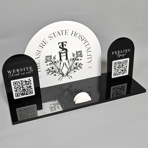 Carte de visite personnalisée acrylique compteur QR code logo affichage panneau de bienvenue base <span class=keywords><strong>Twitter</strong></span> WhatsApp promotion - Product Image 3