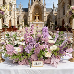 Chemin de table floral OLERAY, rangée de fleurs artificielles pour allée de mariage et événements fantastiques - Product Image 1