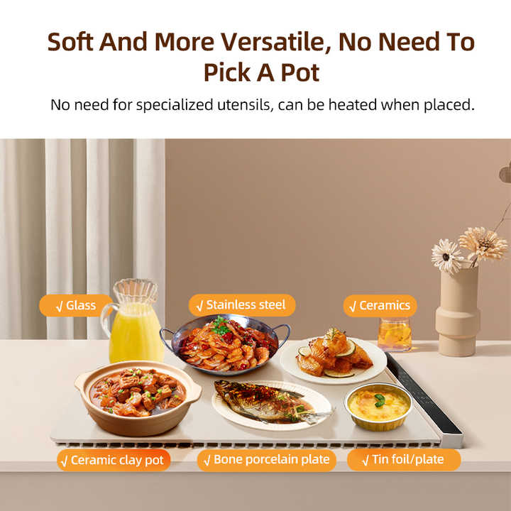 Electric Food Warming Mat - 25.6x15" Rollable Buffet Warmer, 3 Temp Settings, For Parties