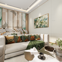 Projet de design d'intérieur complet pour maison de luxe, design d'intérieur de chambre principale, rendu 3D avec solutions de mobilier personnalisées complètes