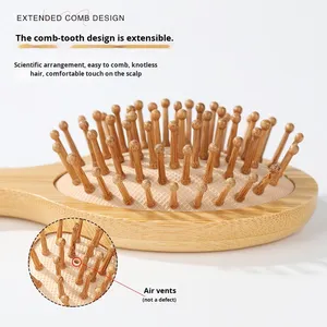 แปรงหวีผมไม้ไผ่สำหรับเด็กขนแปรงนวดขนแปรงหวีผมสำหรับเดินทางขนาดเล็ก - Product Image 2