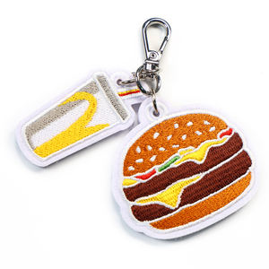 Porte-clés en tissu avec logo personnalisé Porte-clés brodé double face avec écusson et cadeau promotionnel - Product Image 5