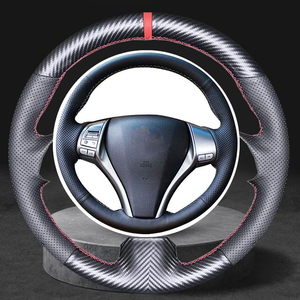 Protector de <span class=keywords><strong>volante</strong></span> de coche de fibra de carbono y cuero de microfibra para Nissan Teana Altima 2013-2016 x-trail <span class=keywords><strong>QASHQAI</strong></span> Rogue Pulsar - Product Image 1