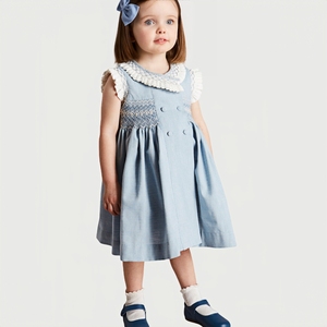 Robes de Princesse Espagnoles pour Filles, à Manches Volantées, Broderie Fait Main, Style Smock, Vêtements et Robes de Bébé pour Enfants, Collection Boutique - Product Image 4