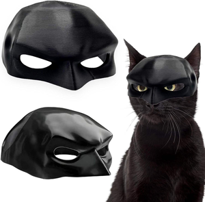 Masque de chat sans odeur, masque de cosplay amusant en plastique pour animaux de compagnie, accessoires pour animaux de compagnie, Batman, fête d'Halloween, Mascota - Product Image 1