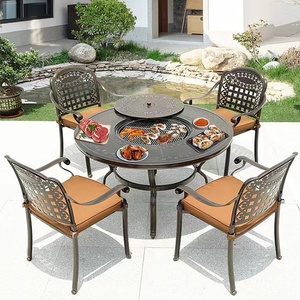 Classic Multi Function Outdoor Picnic <b>BBQ</b> <b>Table</b> Camping Kitchen Patio Garden Aluminum Dining Set Garden Outdoor Furniture Set - Product Image 1
