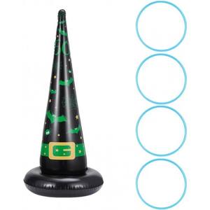 Inflatable PVC Halloween <b>Hat</b> Set with Toy Ring Toss Game-Waterproof & Durable for Parties & Outdoor Use - Product Image 1