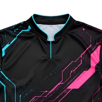 Jersey Esports Hitam Cetak Digital Lengan Pendek Kaos Olahraga untuk Acara Tim, Turnamen, dan Pertandingan