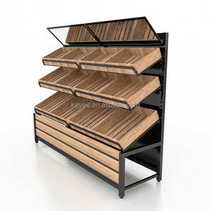 ชั้นวางผักผลไม้แบบเหล็กและไม้สำหรับร้านค้า ออกแบบตามความต้องการ - Product Image 3