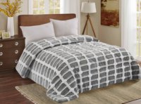 Ensemble de housse de couette en fausse fourrure de lapin Jacquard Queen Size literie en peluche moelleuse confortable avec drap de lit plat pour un usage domestique