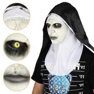 Venta caliente <span class=keywords><strong>Terror</strong></span> Full Face the Nun Mask for the Conjuring Valak Role Play Costume Halloween Ghost Scary Props - Product Image 4