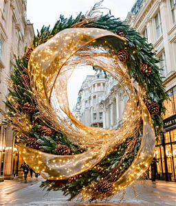 Guirnalda y Corona Navideña Hechas a Mano para Decoración del Hogar y Fiestas, Decoraciones Navideñas Artificiales de Metal - Product Image 5