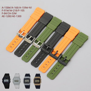 Bracelets de sport en caoutchouc pour hommes, bracelet de montre en silicone pour <span class=keywords><strong>Casio</strong></span> A-158 A-168 A-159W-N1 F91W W-218/F105F84/CA-53WAE-1200 AE-1300 - Product Image 1